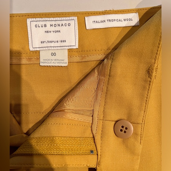 Club Monaco, cropped mustard, dress pants size 00 - Picture 2 of 3